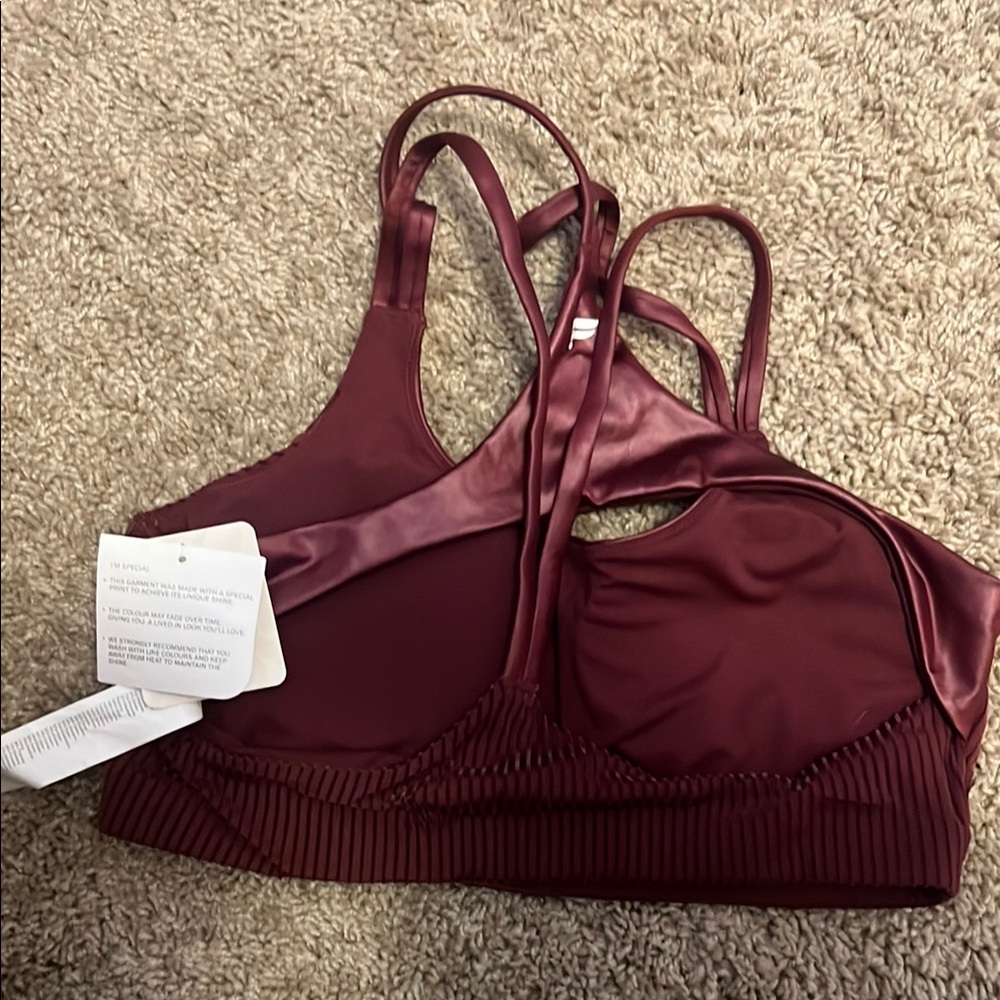 Women's Burgundy Satin Bralette